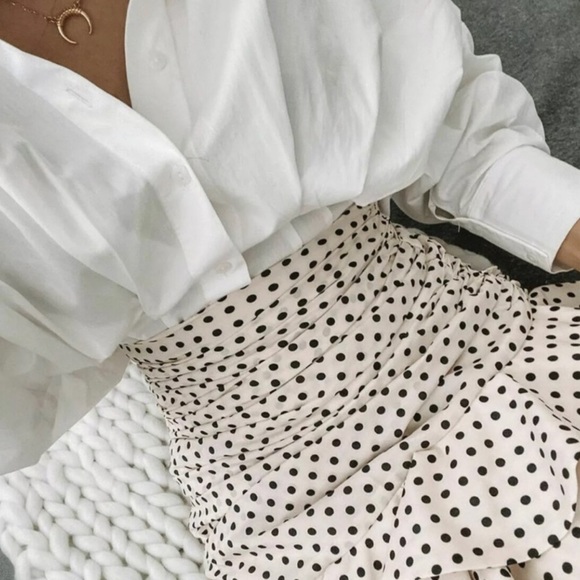 Zara polka dot ruched ruffle skirt XS - Picture 4 of 6